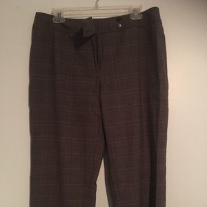 Cute brown plaid dress pants by Anne Klein